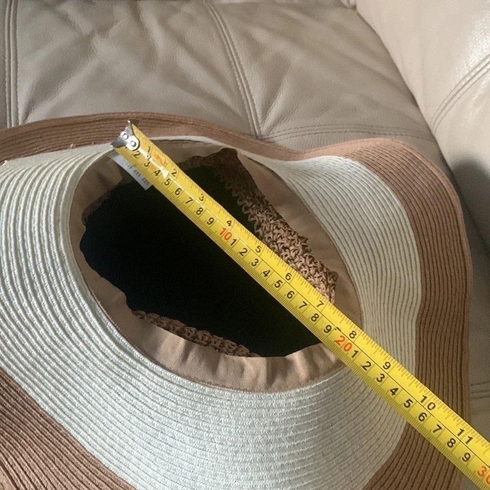 Floppy striped maxi‎ hat bohemian straw festive beach travel banded